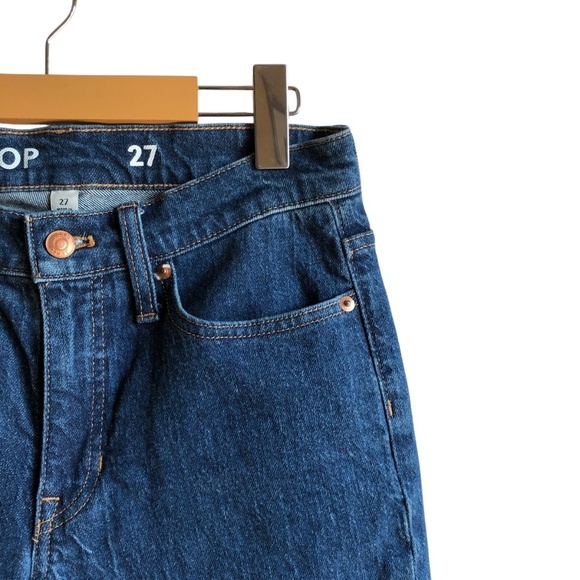 J.Crew Billie Demi Boot Crop Jeans Size 27 Dark Wash Frayed Hem Kicked Leg - Picture 6 of 15
